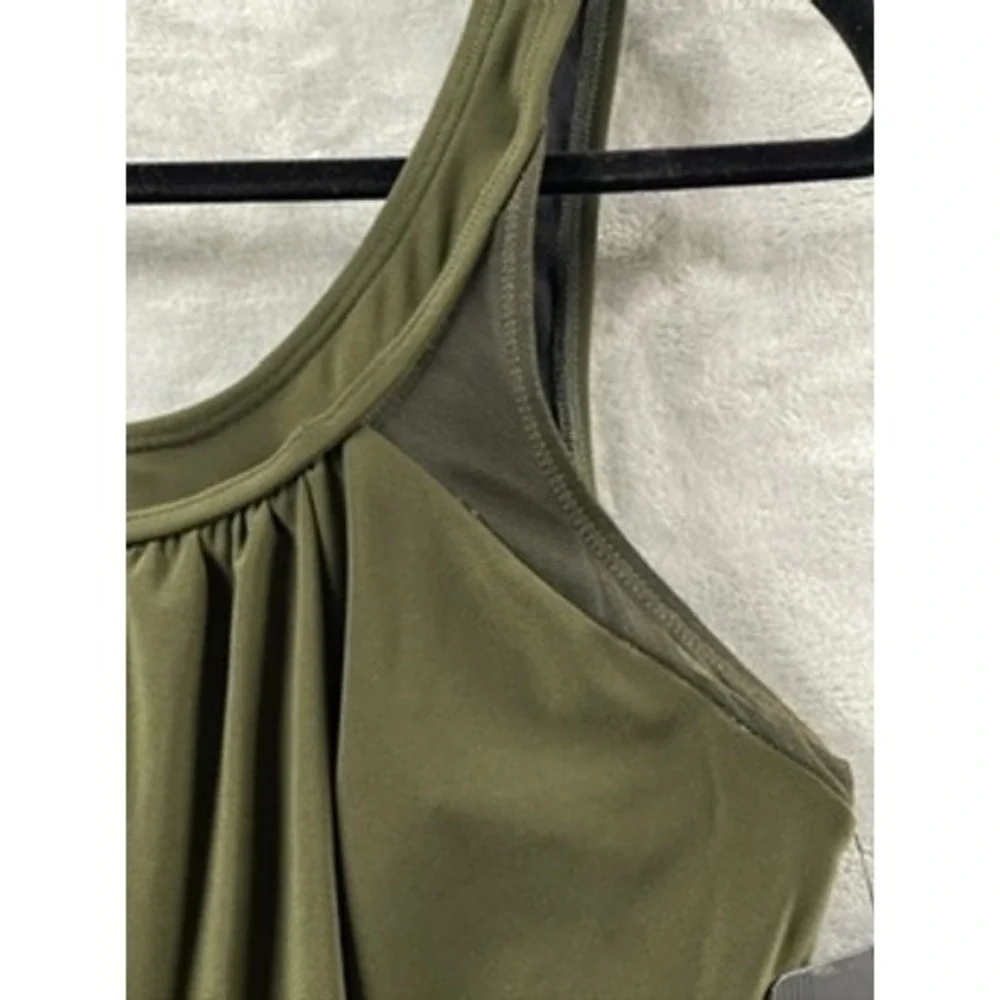 NWT Miraclesuit Ursula Tankini Top Nori Draped Scoop Neck Swimwear 14 $128